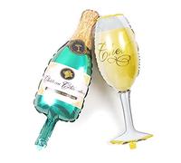 ANCLLO 2 botellas de champán de película de aluminio y globos de hidrógeno para decoración de fiestas