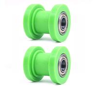 ANCLLO 2 piezas de rodillo de cadena tensor de polea universal, rodillo de cadena de 10 mm, polea guía deslizante, polea guía de nailon, rodamientos de alta resistencia, guía de rueda tensor (verde)