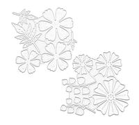 ANCLLO, 2 Tipos de Troqueles de Corte de Hojas y Flores Plateadas, Plantilla de Grabado de Acero al Carbono para Troqueles de Corte de Metal DIY