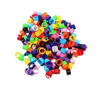ANCLLO 200 Piezas 8mm Sin Números Bandas para Patas De Pájaro Plástico Mezclado Multicolor Paloma Pie Anillos Clip En Anillos De Pierna para Pollito Palomas Pierna Anillos De Puño