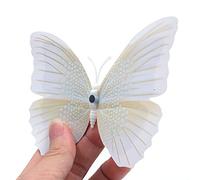 ANCLLO 24 calcomanías de pared de mariposa 3D con goma de esponja e imán, color blanco