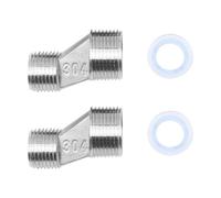 ANCLLO 2PCS Conector S 1/2 Pulgada Macho a 3/4 Pulgada Rosca Macho Adaptador Desplazado Hardware de Montaje para Baño Grifo de Bañera de Pared Sistema de Ducha Expuesto