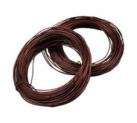 ANCLLO 2pcs X 20M Bonsai Care Tool Tree Training Wire 1.0mm Plant Craft Wire Alambre de Aluminio Tejido Artesanal, para Sujetar Ramas de Bonsai (Cada Rollo 20M, marrón)