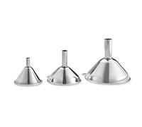 ANCLLO 3 Piezas Mini Embudo de Acero Inoxidable, Mini Juego de Embudos de Cocina de Acero Inoxidable, dispensador integrado para Líquidos Separados, Aceite de Cocina, Condimentos u Objetos en Polvo