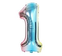 ANCLLO 32 pulgadas Número Globos Foil Globo Arco Iris Gradiente Dígitos Bola colorida Boda Fiesta de cumpleaños Decoración (Número 1)