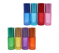 ANCLLO 5 ml Botellas de Vidrio Roll-On Paquete de 8 para Aceites Esenciales Perfumes Botellas Roll-On Multicolores con Bolas