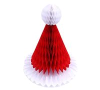 ANCLLO 5 Unids Sombreros de Navidad Bola de Nido de abeja Colgando Decoraciones de Navidad Set de Papel de Nido de abeja Pompón Colgante de Techo Decoración