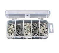 ANCLLO 500 Piezas Kit de Mangas de engarzado de Barril Simple y Doble, Mangas de engarzado de Barril de Cobre, Tubo de Cobre, Aparejos de Aparejo de líder de línea de Pesca