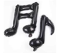 ANCLLO 6 globos de papel de aluminio negro para decoraciones de fiestas, globos de año nuevo, decoraciones de fiesta de ducha (16ª 8ª notas)