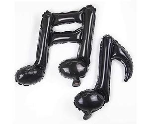 ANCLLO 6 globos de papel de aluminio negro para decoraciones de fiestas, globos de año nuevo, decoraciones de fiesta de ducha (16ª 8ª notas)