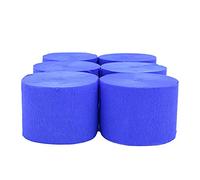 ANCLLO 6 rollos de papel crepé de 4,5 cm x 25 m, serpentinas para colgar decoraciones para fiestas de cumpleaños, bodas y festivales (Azul oscuro)