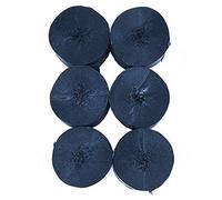 ANCLLO 6 rollos de papel crepé de 4,5 cm x 25 m, serpentinas para colgar decoraciones para fiestas de cumpleaños, bodas y festivales (Negro)