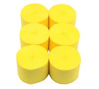 ANCLLO 6 rollos de papel crepé de 4,5 cm x 25 m, serpentinas para colgar decoraciones para fiestas de cumpleaños, bodas y festivales (Amarillo)