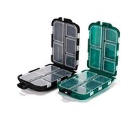 ANCLLO Caja de aparejos de pesca resistente al agua, 2 unidades, portátil, con ganchos para señuelos y cebos, 10 compartimentos