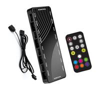 ANCLLO Controlador ARGB Ventilador de chasis Controlador sincronizado ARGB con Control Remoto Cable de Placa Base Soporte ARGB 5V3 Pin 9 Conector + PWM 4PIN 9 Conector