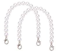 ANCLLO - Correa de Cadena de Repuesto para Cuentas de Perlas de imitación Redondas para Bricolaje, 3 Piezas, Accesorios para Cadenas de Bolsos, cinturón de Cadena de Perlas (32 cm / 12,6 Pulgadas)