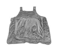 ANCLLO Delantal para Transportar Gatos, Bandolera para Gatos, Bolsa de Transporte para Gatos, Bolsa de Felpa para Mascotas con 4 Orificios, Portador de eslingas para Gatos (Gris)