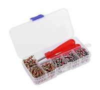 ANCLLO El juego de herramientas de reparación de neumáticos de 242 piezas incluye 2 removedores de núcleo de válvula de cabeza única y 240 piezas de repuesto para neumáticos de coche y camión