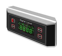 ANCLLO Inclinómetro de nivel digital con base magnética de ranura en V, caja de nivel de 4 x 90 grados, buscador de ángulo IP65, transportador de nivel digital impermeable / 0 ~ 360 grados