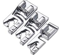 ANCLLO - Juego de 10 prensatelas para máquina de Coser con Dobladillo Enrollado Estrecho para Todas Las máquinas de Coser Singer, Janome, Kenmore, Blanco, Elna, de vástago bajo, 6 mm
