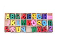 ANCLLO Juego de 156 letras de madera surtidos Wodden Craft Letras con bandeja de almacenamiento, para DIY Niños Juguetes Craft, decoración del hogar y aprendizaje