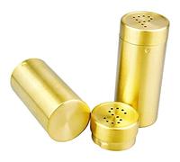 ANCLLO Juego de 2 botellas de acero inoxidable de estilo simple para condimentos, sal y pimienta, condimentos, especias y condimentos, herramientas de cocina, color dorado