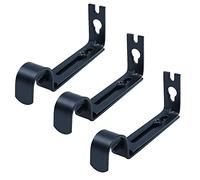 ANCLLO Juego de 3 soportes de cortina de níquel satinado para barra de 3/4 pulgadas, ajustable-para el Hogar Dormitorio Oficina (negro)
