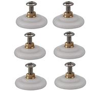 ANCLLO Juego de 6 ruedas de metal para puerta de ducha de 26 mm, color blanco