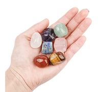 ANCLLO - Juego de 7 Cristales curativos con una Bolsa para Usar como 7 Piedras de Chakra y Piedras de preocupación para Poner a Tierra el Equilibrio de la meditación calmante Reiki