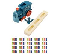 ANCLLO Juego De Tren De Dominó con 60 Bloques De Construcción De Dominó Tren Eléctrico De Colocación Automática De Dominó con Tren De Combinación Y Apilamiento De Sonido Juegos De Dominó