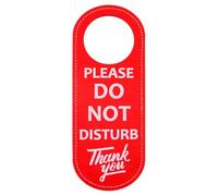 ANCLLO Letrero para Colgar en la Puerta con Texto en inglés Do Not Disturb, 1 Paquete de Piel sintética, Perilla de Puerta de Doble Cara