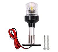 ANCLLO Luz de popa Luz de ancla de 6 pulgadas Luz de navegación LED de montaje fijo con base de acero inoxidable y tubo de aluminio Luces de navegación LED impermeables para barcos