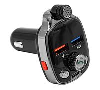 ANCLLO Manos Libres Bluetooth Car Kit Encendedor de Cigarrillos Cargador USB Coche Transmisor FM Bluetooth 5.0 Admite reproducción de música Llamadas Manos Libres