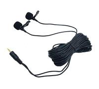 ANCLLO Micrófono Lavalier de doble cabeza con clip de solapa de micrófono omnidireccional electret condensador micrófono 3.5mm Jack para smartphones DSLR videocámaras
