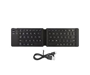 ANCLLO Mini Teclado Inalámbrico Teclado Plegable Bluetooth 3.0 Ultra Delgado Recargable Compatible con iOS Android Windows Smartphone Tablet Laptop