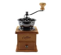 ANCLLO Molinillo de café manual, molinillo de café, molinillo de granos de café, molinillo de mano de madera antigua vintage con ajuste de engranaje ajustable y rebaba cónica de cerámica