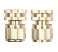 ANCLLO Paquete de 2 mangueras de jardín de conexión rápida de latón macizo, conector rápido para manguera de jardín, conectores de manguera de agua, manguera de jardín, desconexión de 3/4 pulgadas