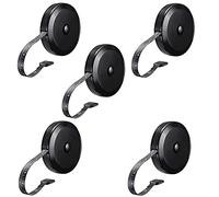 ANCLLO Paquete de 5 cintas métricas de 2 caras, cinta métrica para medir el tamaño del cuerpo y cinta métrica de costura pequeña para sastres, 60 pulgadas, 150 cm, color negro