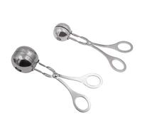 ANCLLO Pelotas de carne, de acero inoxidable, antiadherentes, pinzas para hacer albóndigas, pinzas para hacer albóndigas de hielo, cuchara para masa de galletas para cocina (3,5 cm y 4,5 cm)