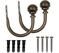 ANCLLO Retenes decorativos para cortinas de cortina de ventana, color bronce, juego de 2 unidades - metal clásicos soportes para cortinas de ventana(color marrón)