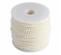 ANCLLO Rollo de cuentas artificiales Garland Trim Reel para manualidades de bricolaje-Beige