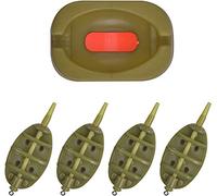 ANCLLO Sistema de alimentación en línea para carpas, 4 alimentadores de método en línea con 1 molde de goma para pesca de carpas