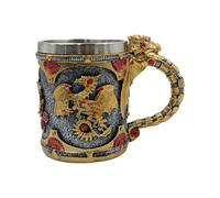 ANCLLO Tazas de Cerveza Vintage Patrón de Dragón Copa de Vino Medieval para el Día del Padre de los Hombres