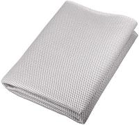 ANCLLO Tela de malla para altavoz (no cincha de basta), tela estéreo, resistente al polvo, tela de audio, 50 cm x 140 cm, color plateado