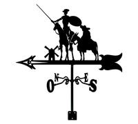 ANCNA Veleta Don Quijote y Sancho Gráficos creativos con Punta de Tierra y fijación de Pared Indicador de dirección del Viento Decoración de jardín Techo, Indicador de dirección del Viento Decorativo