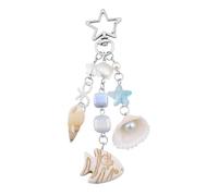 Ancnoz Llavero con temática de océano para mujeres y niñas Y2K Concha Seashell Bag Charm para bolso, bolsos, verano, playa, vacaciones, Fish, S