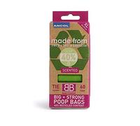 Ancol Bolsas de basura perfumadas para perros, color verde, 4 paquetes de repuesto con fragancia a talco de bebé, ecológicas, 40% reciclado, bolsas de plástico para excrementos de excremento con asas