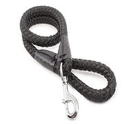 Ancol Correa para Perro Super Rope en Color Negro, Accesorio de Nailon Resistente a la Intemperie, Tejido de Diamante, Correa para pasear Cachorros, 1,07 m x 20 mm