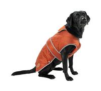 Ancol Heritage - Abrigo Acolchado para Perro en Terracota, Chaqueta Impermeable con Forro Polar para Mascotas con Agujero para arnés con Cremallera, Borde Reflectante para Cachorros, Talla M