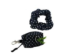 Ancol Juego de bolsa y coletero para excrementos de perro con estampado de lunares, duradero, ligero, elegante, bonito a juego, resistente, con cremallera, dispensador de bolsas de basura para